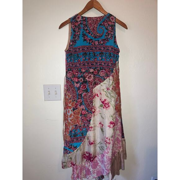 STELLA FOREST Patchwork Wrap Midi Dress Paisley Floral Polka Dot Size 38 Small S - Picture 6 of 11